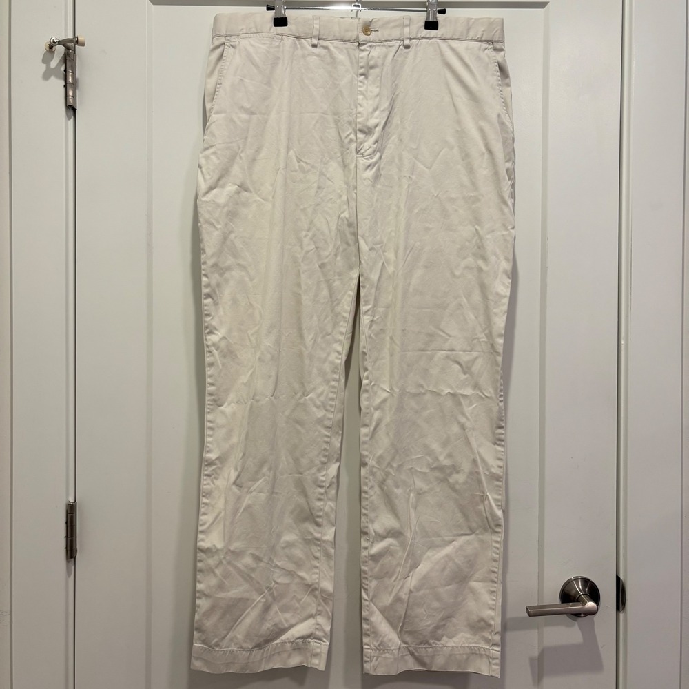 Polo Ralph Lauren Mens 38x32 Chino Pants Off White Cream 100% Cotton Straight